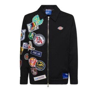 LIFTED ANCHORS Embroidered Light Zip-up Jacket In Black Size S Patch